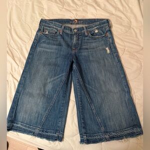 Vintage 7 For All Mankind Wide Leg Blue Jean Bermuda Shorts